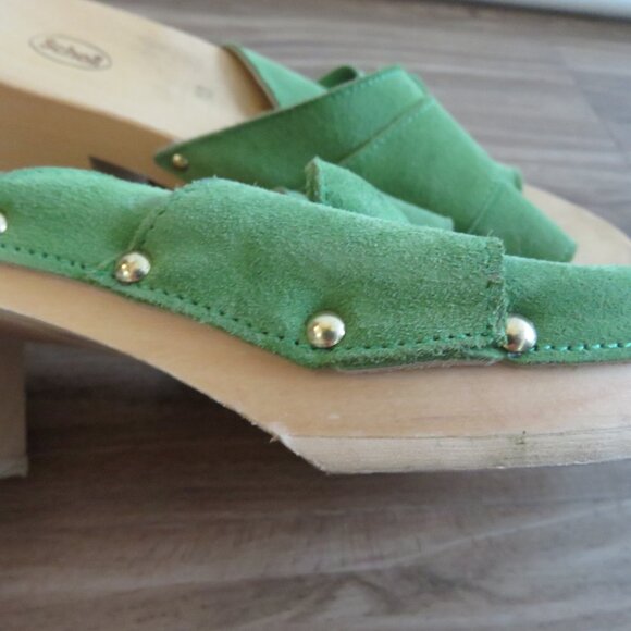 Dr. Scholl's Green Pescura Sarah Suede Mules - Picture 7 of 11